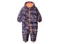 Kinder winteroverall met vogel- en hartjespatroon.