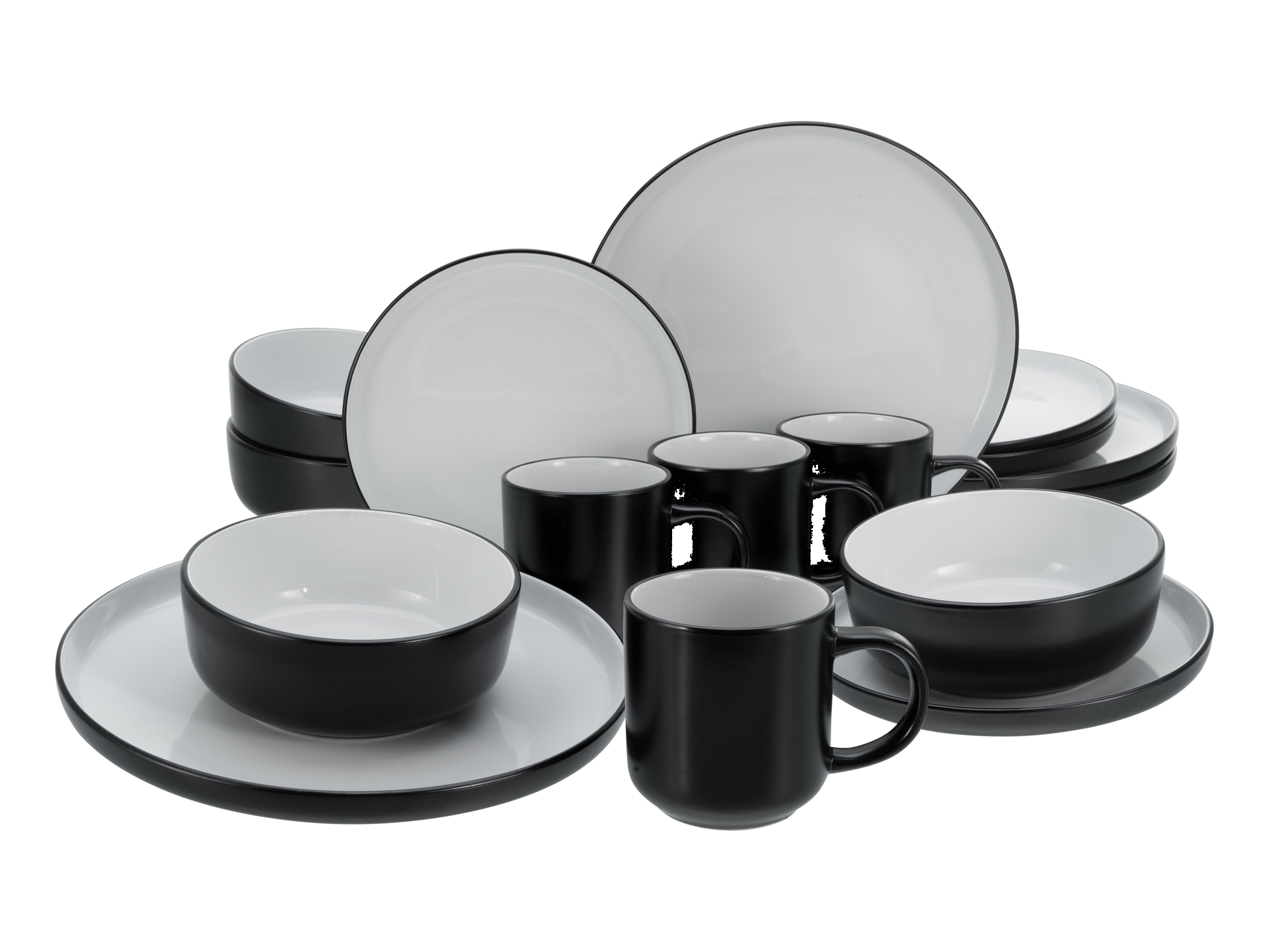 CREATABLE Serviesset Nordic Cool Black (16-delig combi-servies)