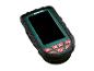 Handheld inspectiecamera met een zwart en groen lichaam en rode bedieningsknoppen.