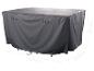 Donkergrijze rechthoekige tuinmeubelhoes met afmetingen 200x160x90cm.