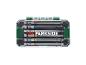 PARKSIDE® bitset in een transparante opbergdoos met kleurgecodeerde bits.