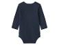 Donkerblauwe romper met lange mouwen, achterkant.