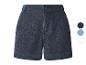 Donkerblauwe dames denim shorts met knoop en zakken