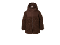 Bruine teddy fleece jas met capuchon en volledige ritssluiting.