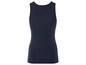 Een donkerblauwe tanktop.