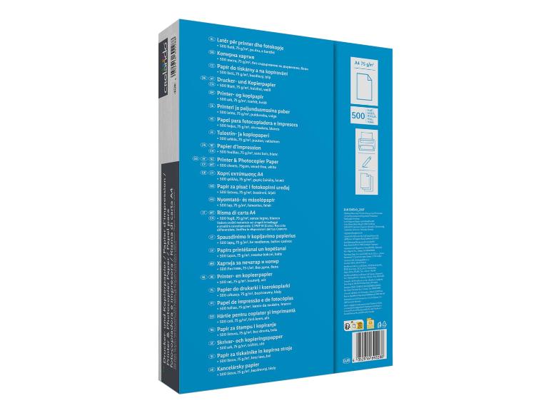 Pak van 500 vellen A4 75 g/m² printer- en kopieerpapier.