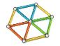 Kleurrijke magnetische stokjes en ballen die een geometrische structuur vormen.