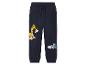 Donkerblauwe joggingbroek met gele graafmachine print.