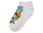 Grijze kindersokken met een cartoonprint.