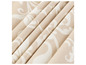 Beige stof met wit damaskpatroon.