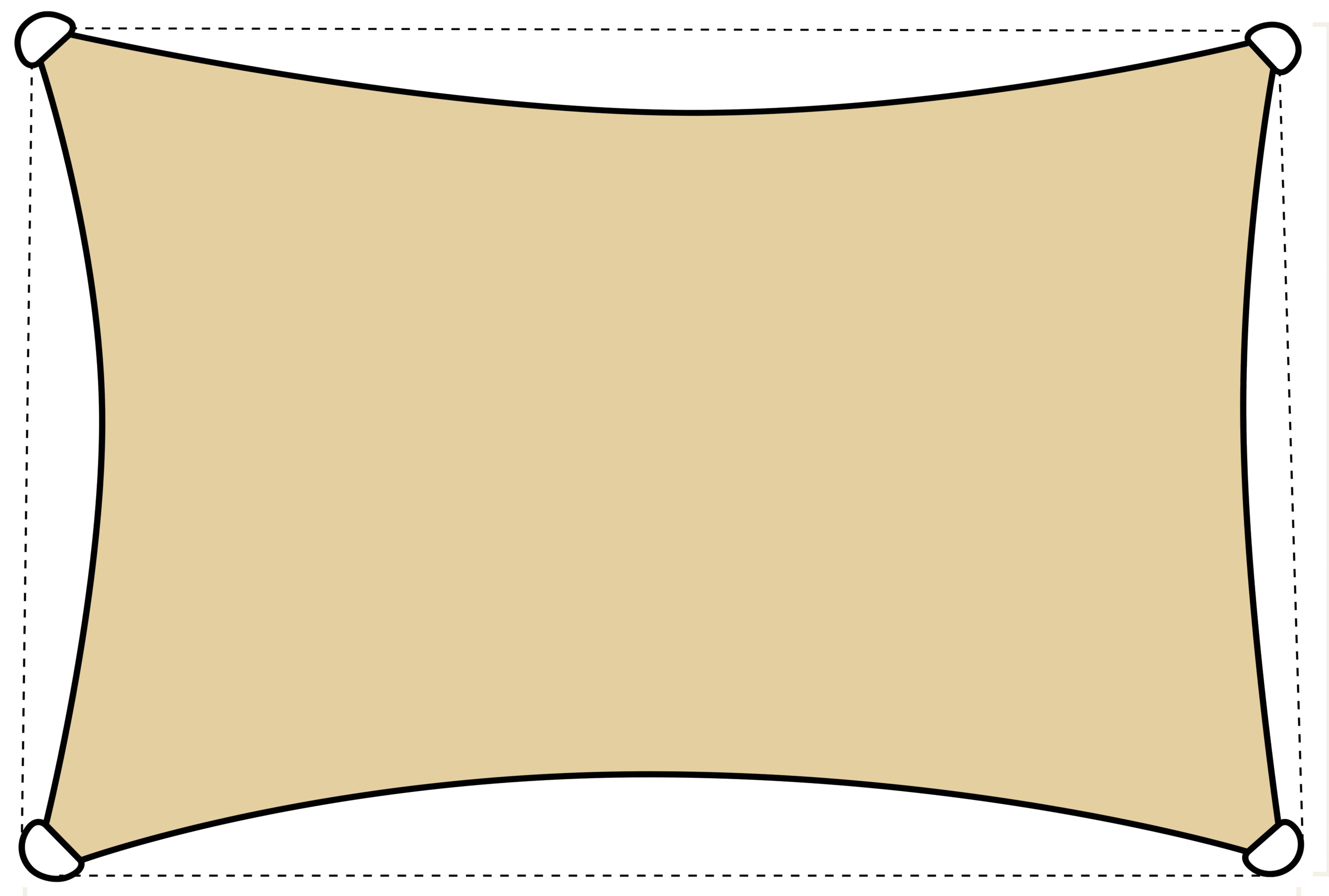 LIVARNO Schaduwdoek 300 x 200 cm (Beige)