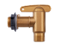 Gouden plastic kraan met fittingen.