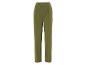 Donkergroene, effen broek voor dames.