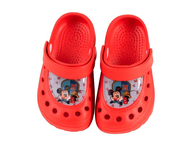 Rode kindersandals met Minnie en Mickey Mouse.
