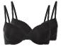 Set van twee basic zwarte beha's met dunne bandjes