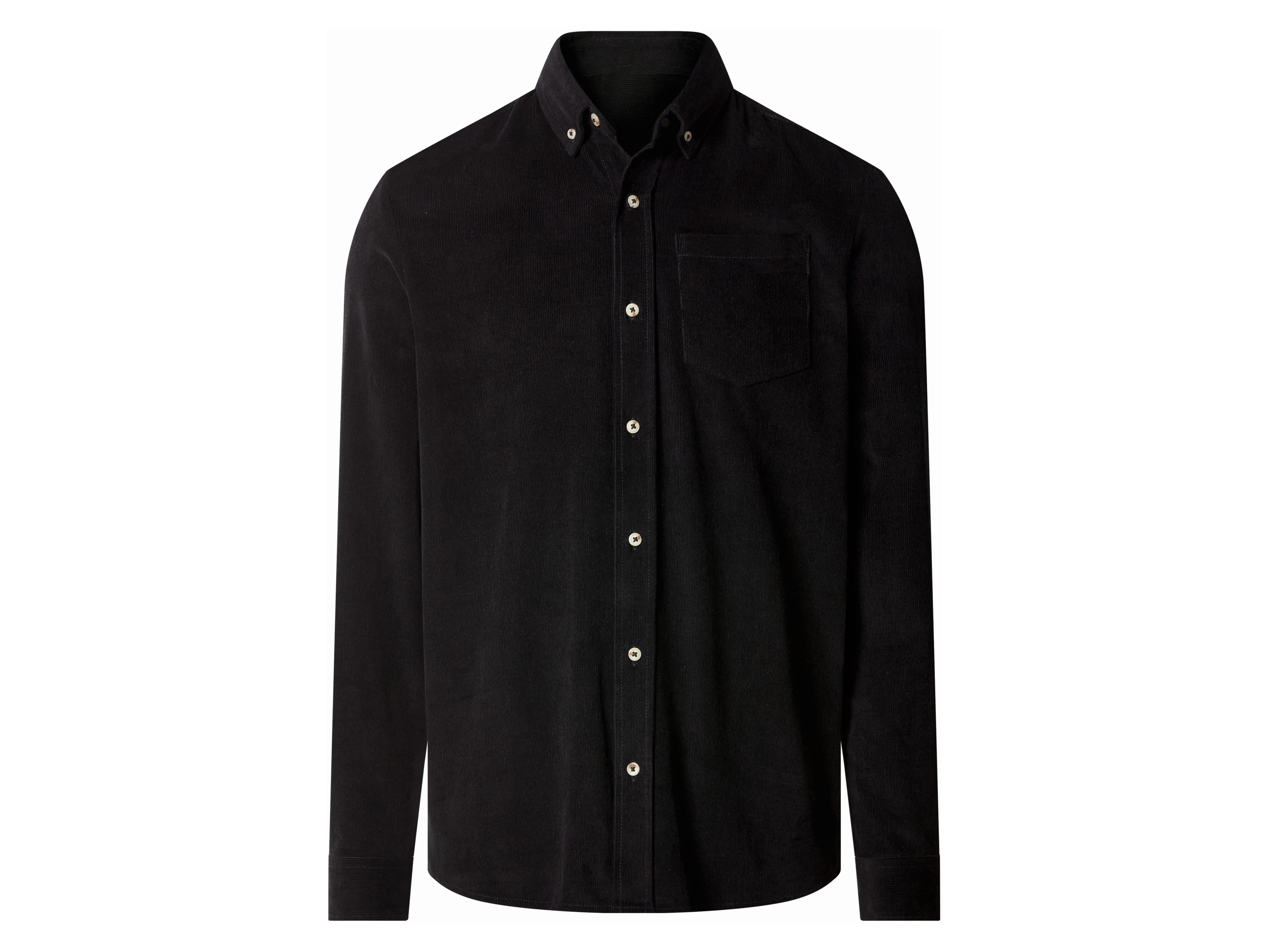 ESMARA MEN Heren corduroy overhemd (zwart, S)