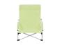 Opvouwbare campingstoel, lichtgroen, metalen frame.