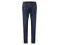 Een paar blauwe jeans met een elastische tailleband.