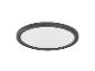 Ronde LED plafondlamp met donkergrijs frame en witte diffuser.