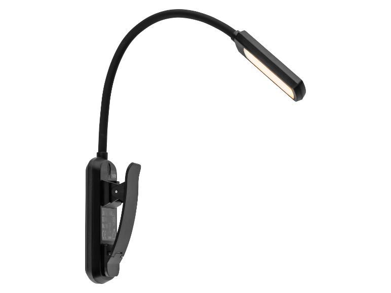 Zwarte LED leeslamp met clip en flexibele arm
