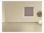 Lege kamer met beige muren, lichte houten vloer, raam en potplant.