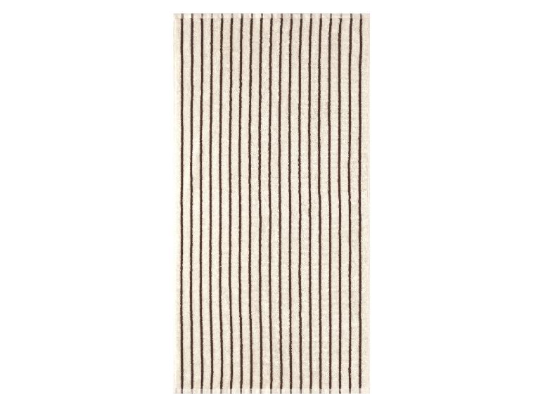 Badmat of handdoek met bruine en beige verticale strepen