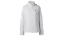 Witte dames fleece trui met korte rits en een klein logo op de borst.