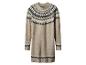 Beige trui-jurk met Fair Isle zigzagpatroon