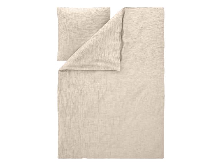 Beige beddengoedset met kussensloop en dekbedovertrek