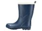 Blauwe regenlaars met witte bovenrand en geprofileerde zool