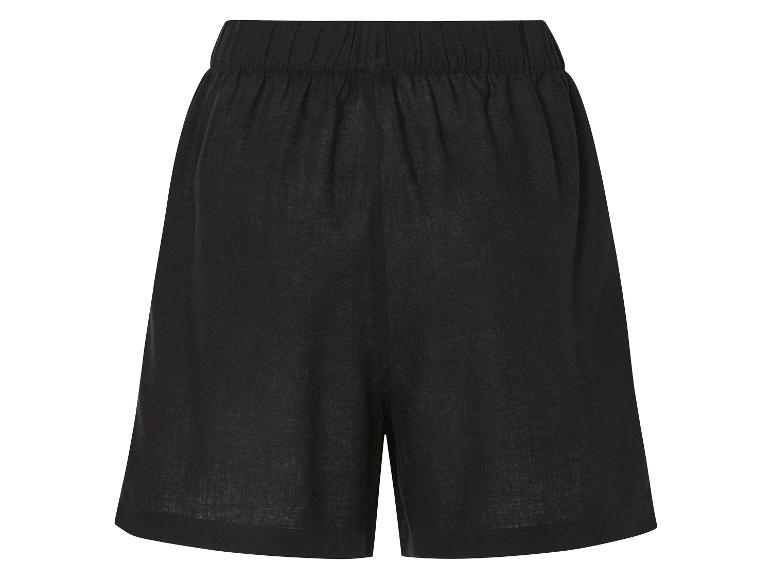 Zwarte linnen shorts, casual stijl.