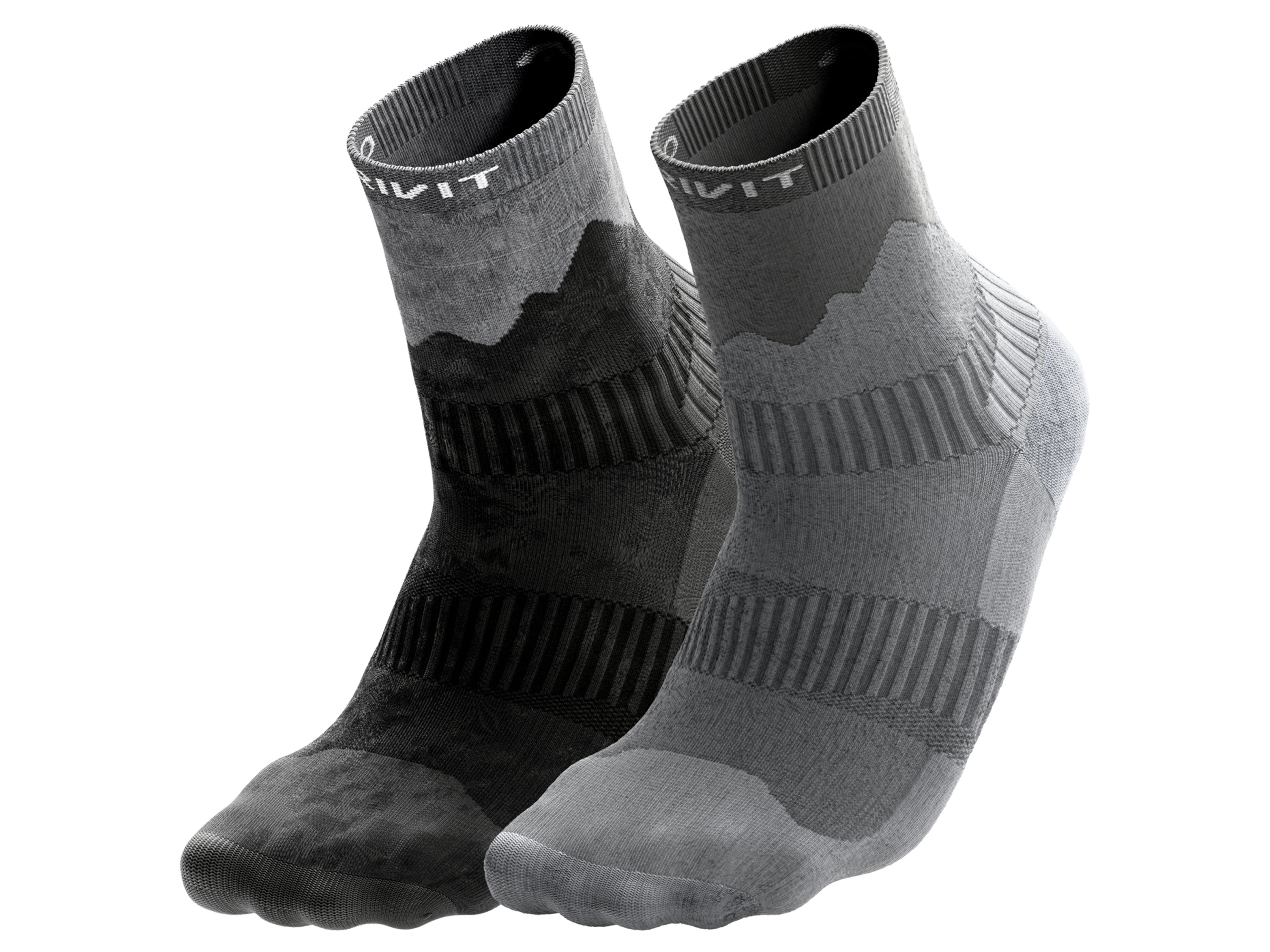 CRIVIT 2 Paar sportsokken (Zwart/grijs, 35/36)