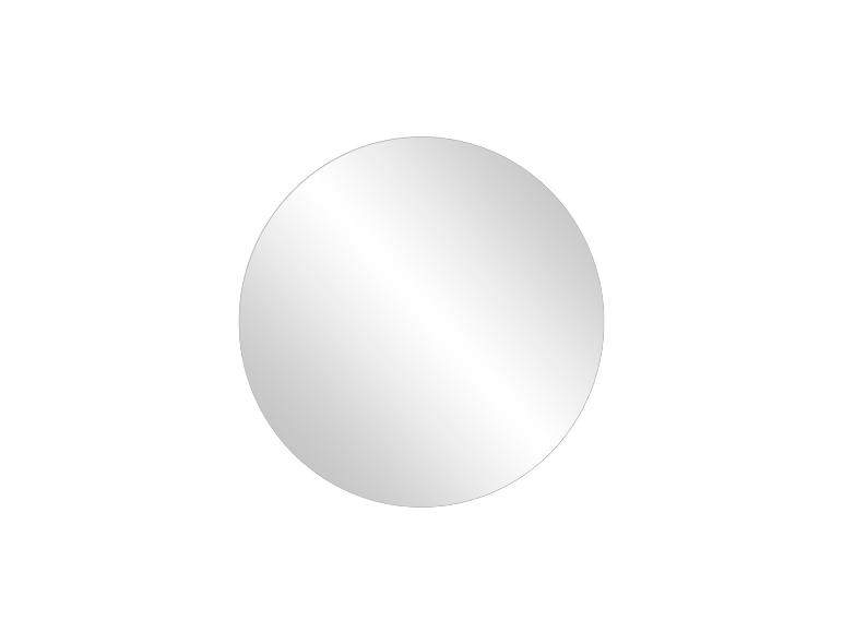Een ronde spiegel met een reflecterend oppervlak op een witte achtergrond.