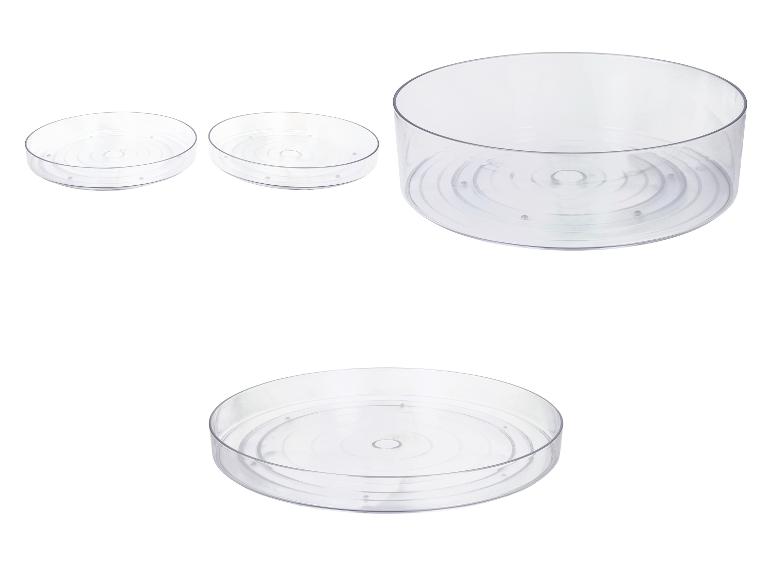 Transparante, ronde, draaibare plastic dienbladen in verschillende maten