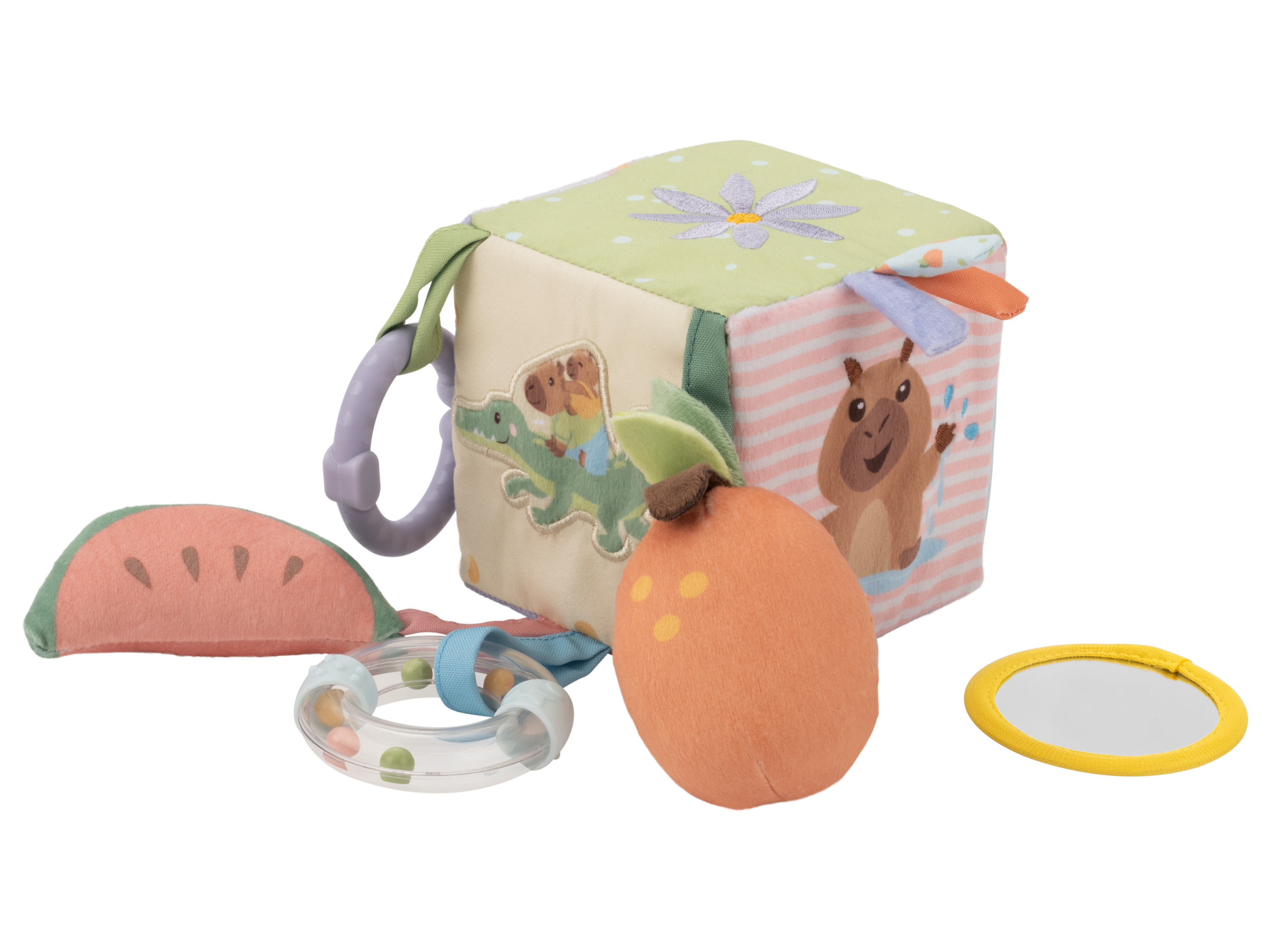 LUPILU Pluche baby speelgoed (Kubus)