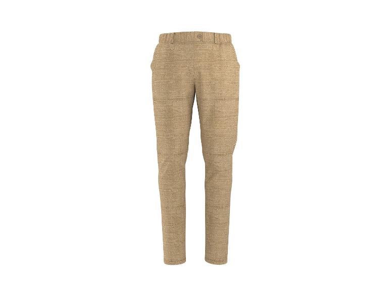 Heren beige broek van visgraatstof