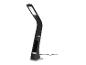 Zwarte LED-bureaulamp met flexibele arm en chromen voet