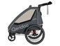 Een grijze Qeridoo QUPA 2 kinderwagen met grote wielen.