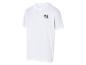 Wit heren T-shirt met klein zwart logo op de linkerborst