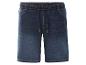 Donkerblauwe jeans shorts met trekkoord.