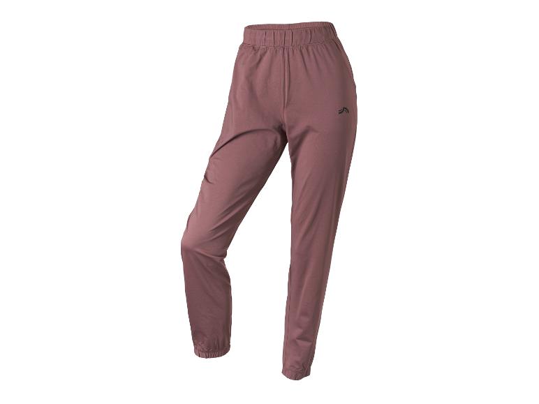 Bruinroze sportbroek met elastische tailleband en manchetten.