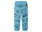 Blauwe joggingbroek met tractors en graafmachines.