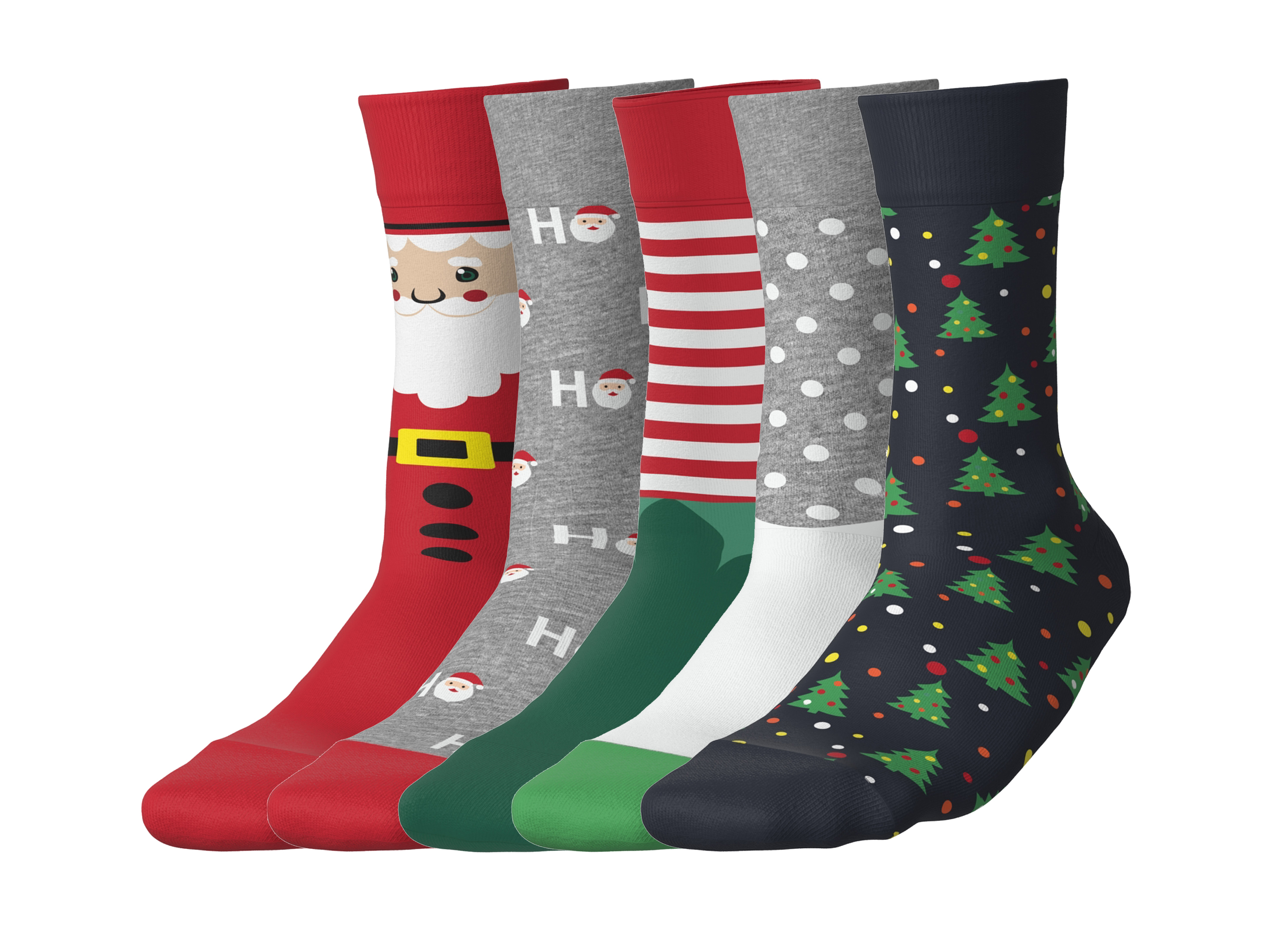 esmara 5 Paar heren sokken (rood/groen/grijs, 43-46)