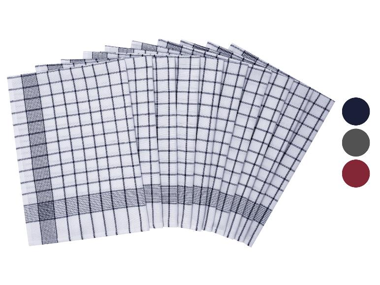 Set van wit-zwart geruite katoenen theedoeken met kleuropties.