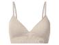 Beige geribbelde naadloze bralette