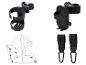 Kinderwagenaccessoires: bekerhouder, telefoonhouder, regenhoes en haken.