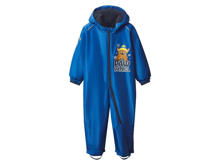 Blauwe Paw Patrol kinderoverall met rits en capuchon.
