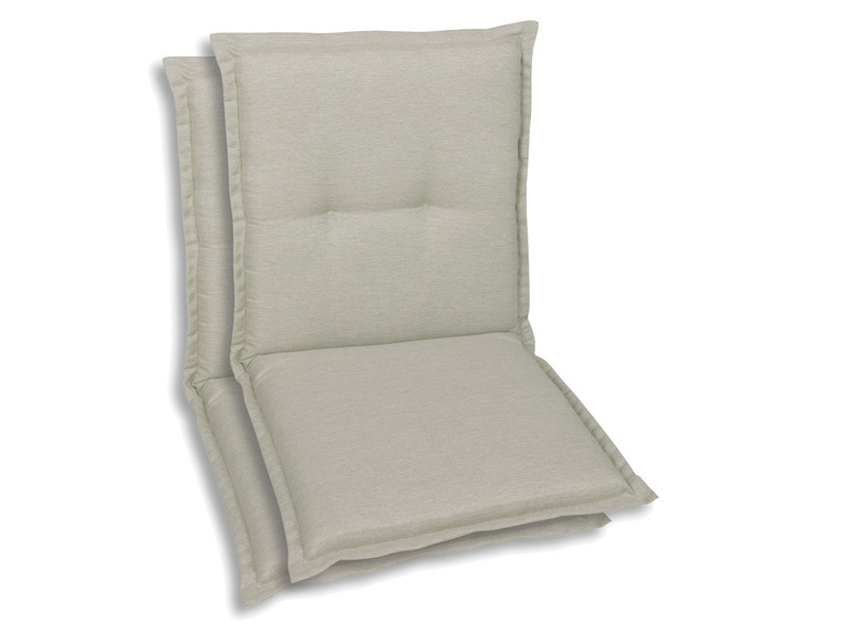 GO-DE Textil Tuinstoelkussens (Beige, Stoelkussens voor stoelen met een lage rugleuning)