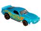 Een blauwe Hot Wheels auto met vlammen