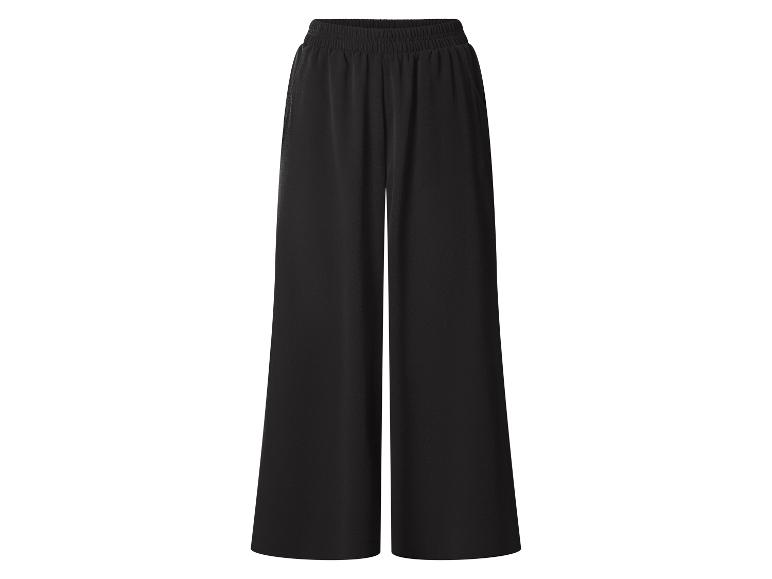 Zwarte wijde broek met elastische tailleband